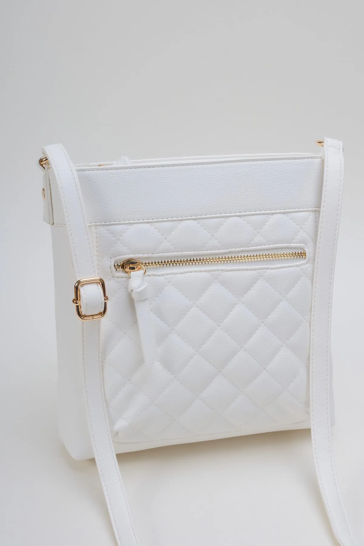 White Quilted Classic Crossbody Bag