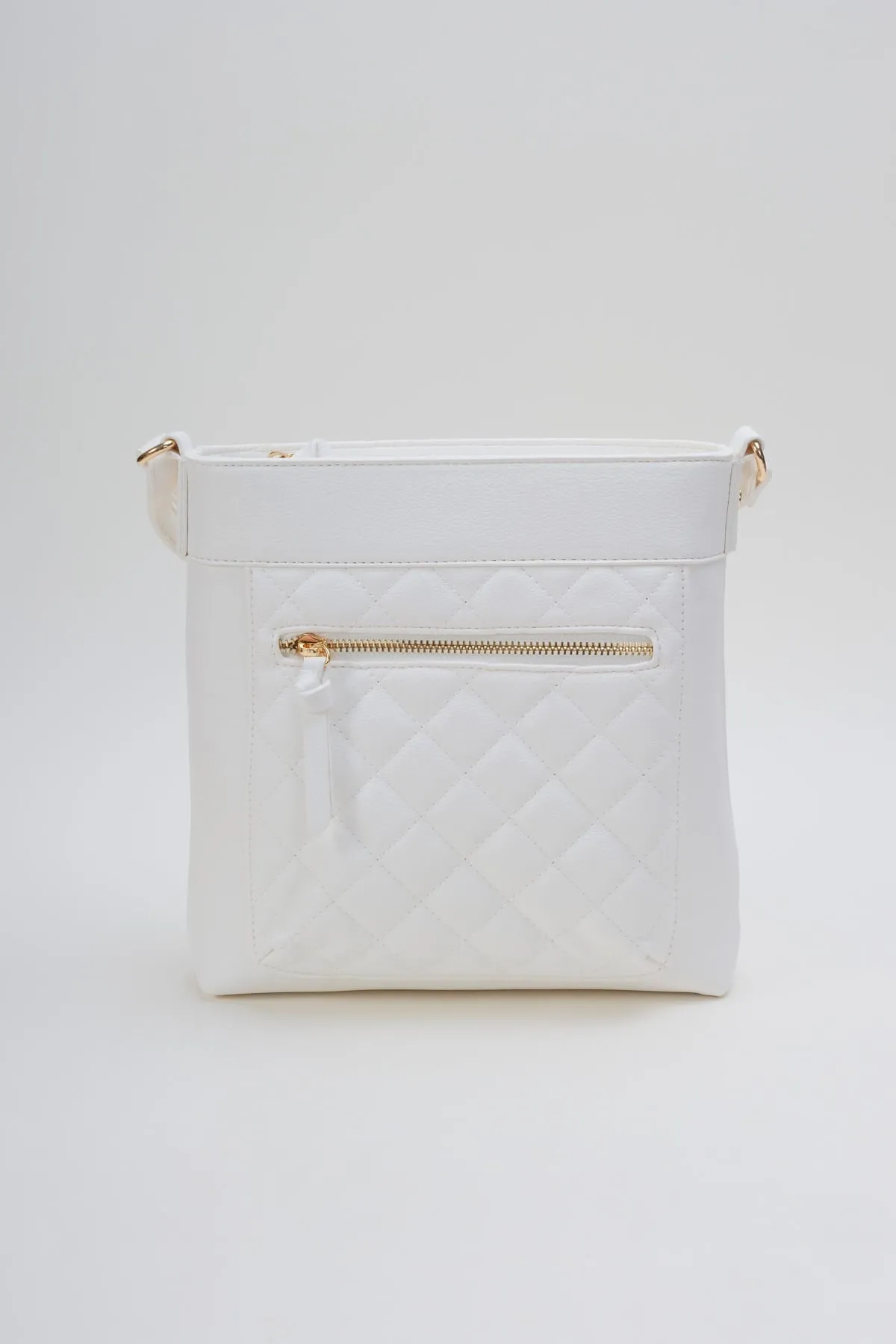White Quilted Classic Crossbody Bag