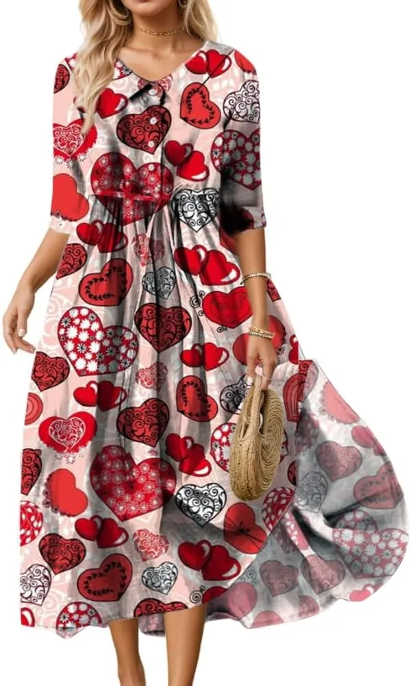 Womens Summer Colorful Belted Smocked Floral Short Sleeve Flowy Dress Casual Lightweight Button Lapel Maxi Dresses