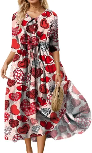 Womens Summer Colorful Belted Smocked Floral Short Sleeve Flowy Dress Casual Lightweight Button Lapel Maxi Dresses