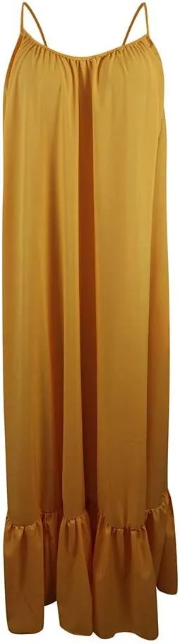 Women's Summer Maxi Dress Casual V-Neck Sleeveless Bohemian Spaghetti Strap Floral Long Maxi Dress with Pockets