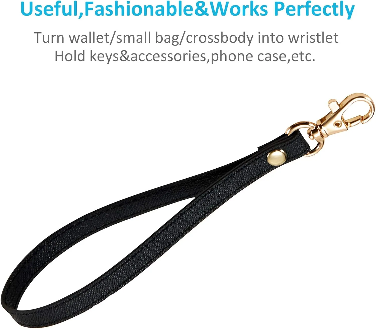 Wristlet KeyChain Strap for Wallets Bag Keys Phone Case Wristlet Strap Genuine Leather Strong&Sturdy
