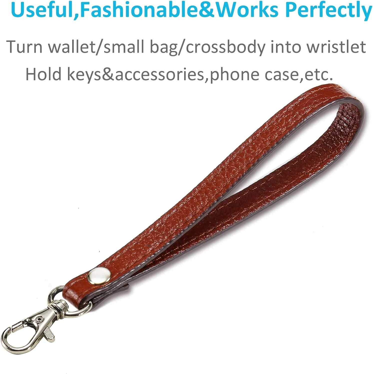 Wristlet KeyChain Strap for Wallets Bag Keys Phone Case Wristlet Strap Genuine Leather Strong&Sturdy
