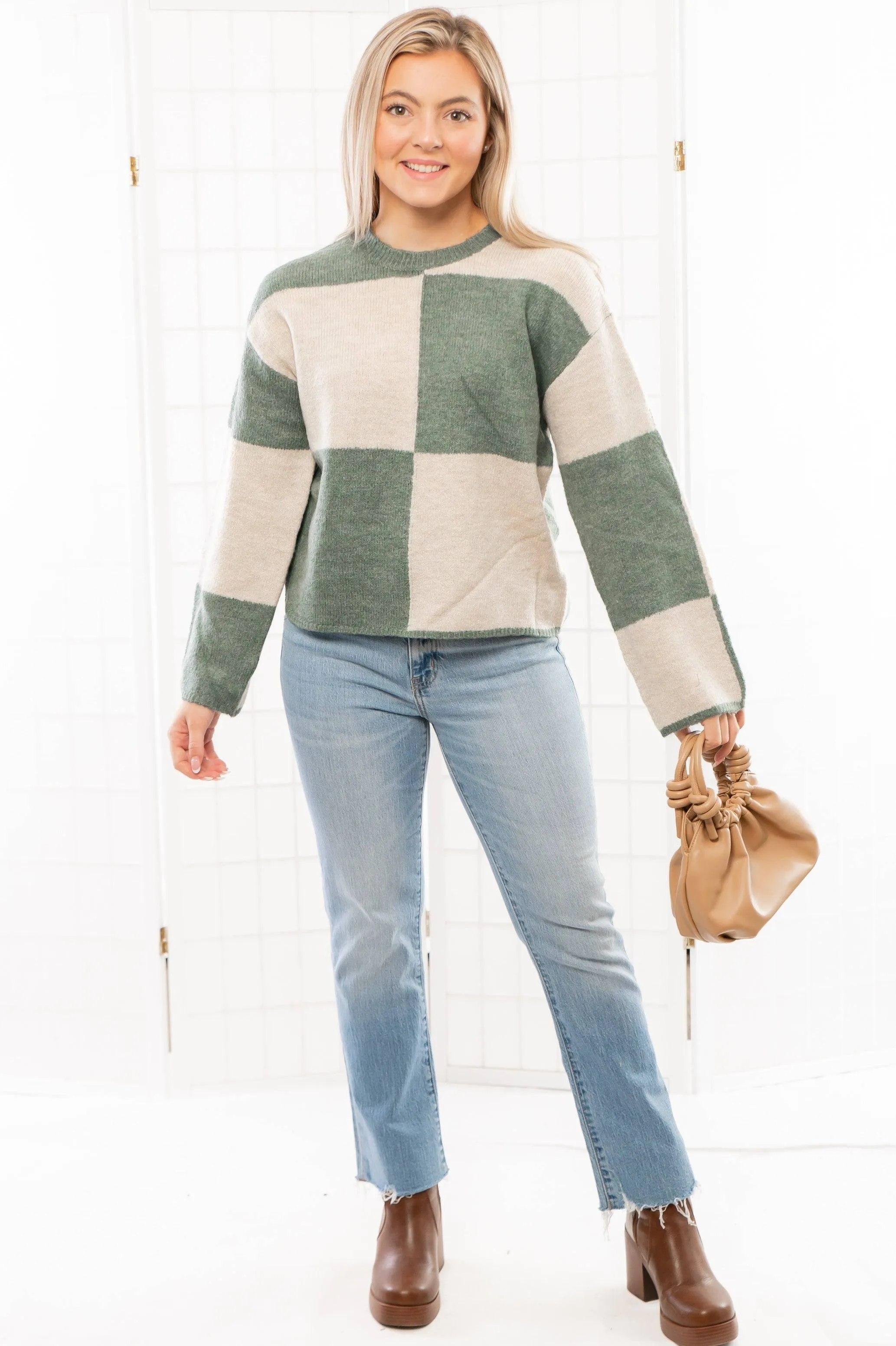 Z Supply Palm Green Rosi Block Sweater